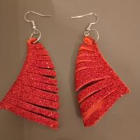 Orecchini pendenti Eva glitterati rossi