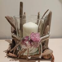 portacandele in legno