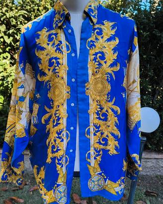 Gianni Versace Camicia uomo 100% Seta Vintage L 1