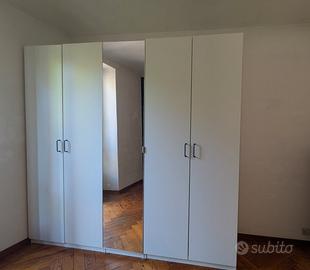 Armadio Ikea Pax 5 ante bianco con specchio