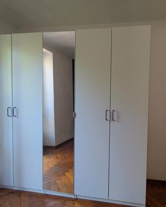 Armadio Ikea Pax 5 ante bianco con specchio