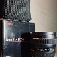 Sigma 50 1.4 ex dg attacco canon EF