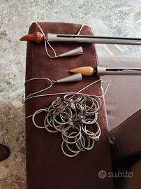 Due bastoni per tenda con binario in acciaio satin
