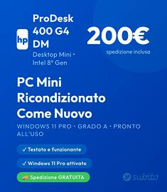 PC Mini HP ProDesk 400 G4 DM — Rigenerato Grado A*
