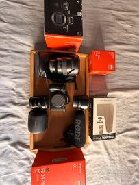 Sony a7III + 3 obiettivi + rode mic + dji ronin