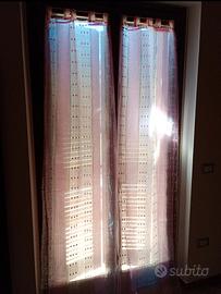 Coppia di tende 220*60 cm col. rosa 