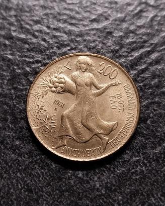 200 Lire 1981 Alimentazione Italia