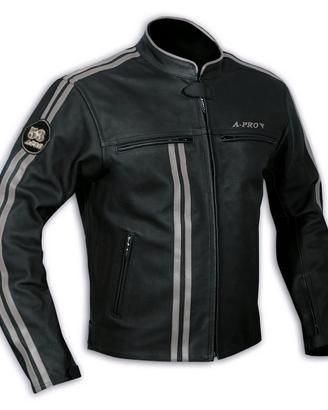 Giacca da moto in vera pelle