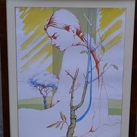 Donna mediterranea serigrafia franco gracco