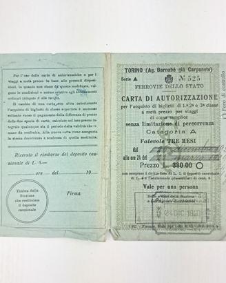 Raro documento originale Ferrovie dello Stato