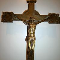 crocifisso ottone XIX sec