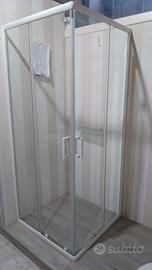 BOX DOCCIA ANGOLARE PROFILO BIANCO 80X80