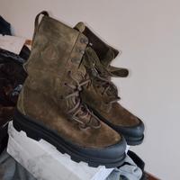 MONCLER VERA HIGH STIVALI DONNA STRINGATI IN PELLE