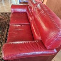 Divano letto vera pelle rosso