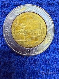 Moneta bimetallica da 500 lire del 1982.Rep.Italy