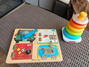 giochi in legno di serrature  più piramide 