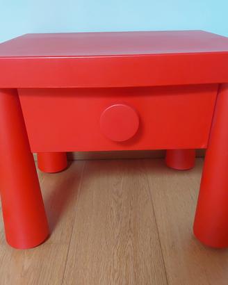Comodino Ikea Mammut rosso per cameretta bambini