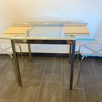 Tavolo vetro acciaio Glivarp Ikea e 2 sedie