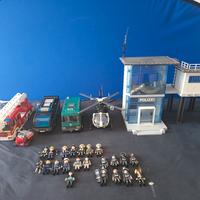 Playmobil 3 auto, elicottero e stazione polizia 