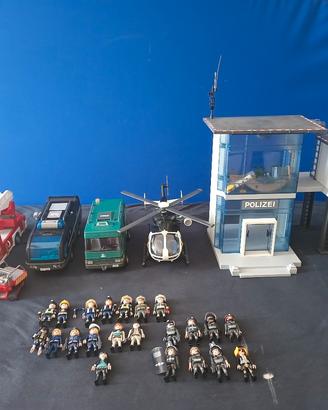 Playmobil 3 auto, elicottero e stazione polizia 