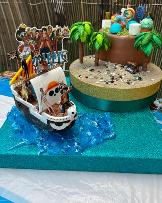 Torta scenografica one piece Luffy ciurma