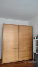 Coppia armadio/cassettiera in legno