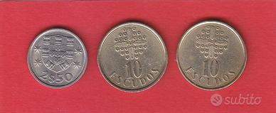 3 monete PORTOGALLO 1984-86-88