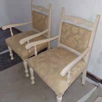 4 Poltroncine/Poltrone vintage in legno, a coppia