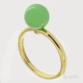 Anello Tiffany ball originale oro e calcedonio
