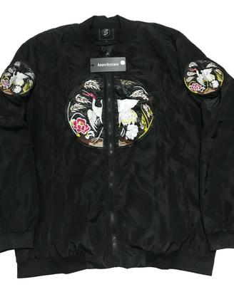 Giacca Bomber Anarchystate Nera con ricami
