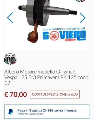 Albero motore rms cono 19