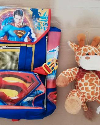 Zaino scuola (cartella) Superman + peluche omaggio