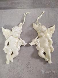 Set due Angioletti ceramica bianca