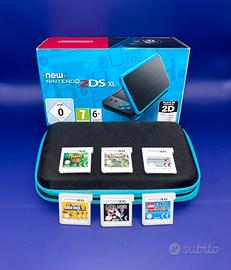 New Nintendo 2DS XL + custodia + giochi + scatola