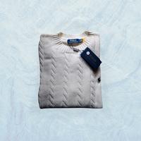 Ralph Lauren Maglione a Trecce Bianco Cavallo Nero