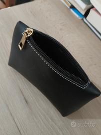 pochette porta trucchi / astuccio nero similpelle 