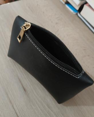 pochette porta trucchi / astuccio nero similpelle 