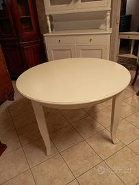 Tavolo rotondo allungabile bianco