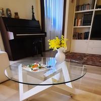 PIANO DI CRISTALLO DIAMETRO 70cm ,SPESSORE  2cm