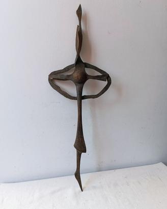 Croce ferro battuto vintage arte sacra