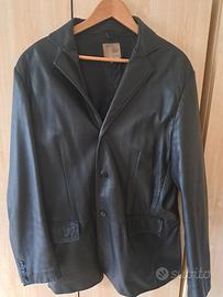 giacca in pelle nera