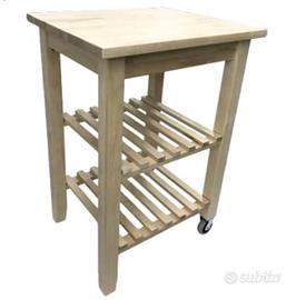 Carrello da cucina in legno massiccio