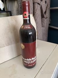 Bottiglia vino rosso Chianti classico 1986