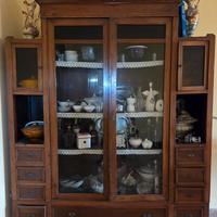 Cristalliera d’epoca anni ’20 in legno massello 