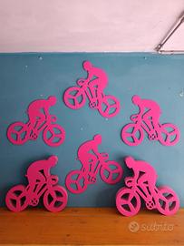 Sagoma Ciclista Rosa in cartone 53x46