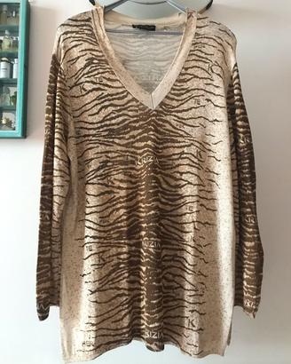 Maglia animalier oversize Krizia tessuto logato