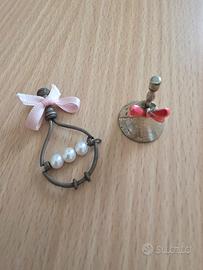 2 ninnoli argento 800 - nascita rosa