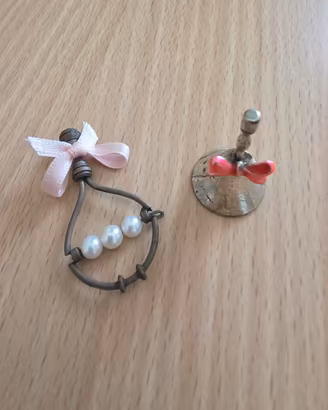 2 ninnoli argento 800 - nascita rosa