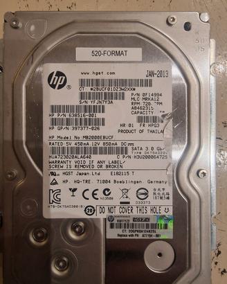 Hd sata 3.0 HP da 2T