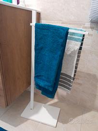 porta asciugamani metallo bianco